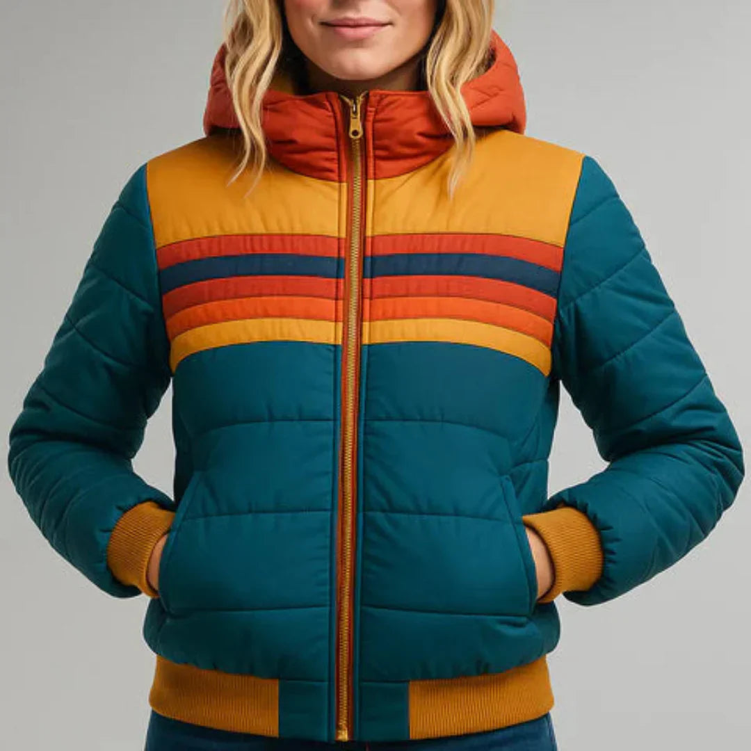 Sophia  | Retro Striped Padded Jacket