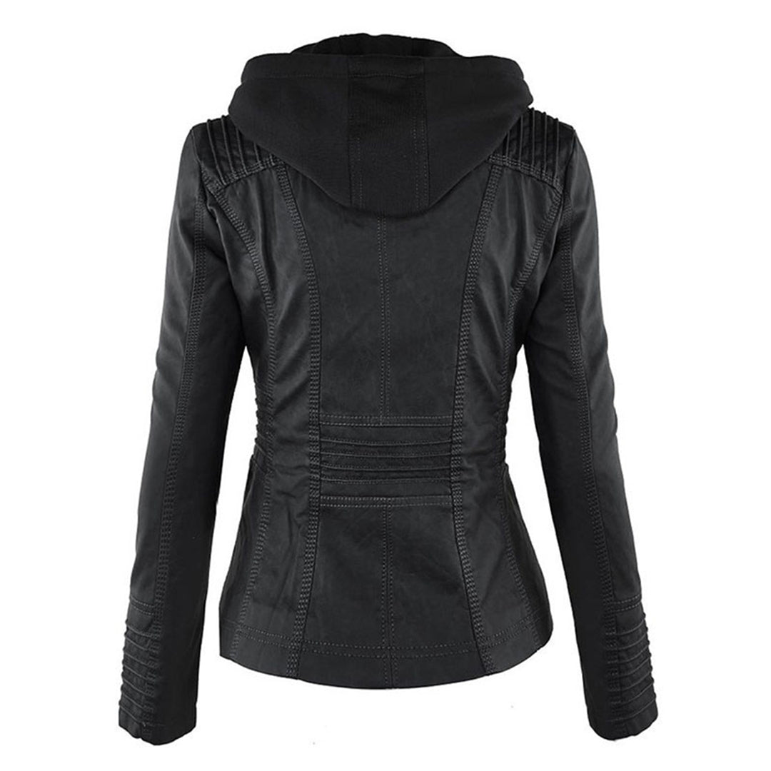Rachel™ | Modern Leather Jacket with Hood