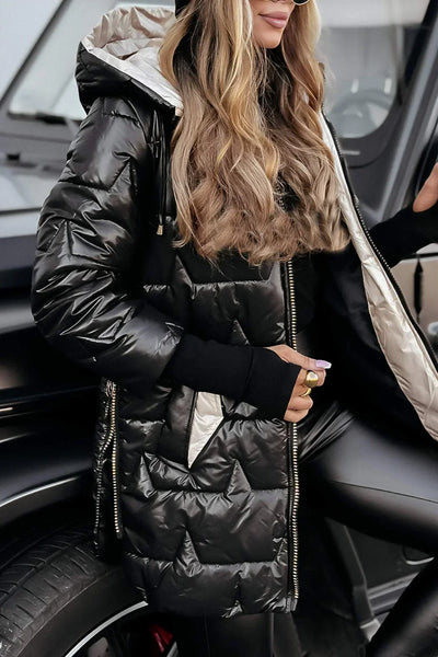Savrani | Elegant Winter Coat with Hood and Padding